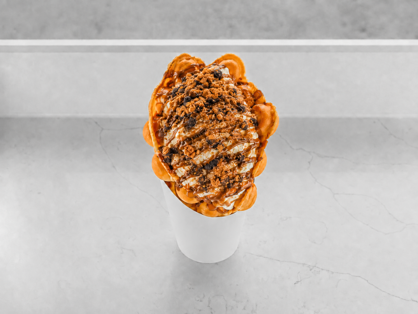 Oreo Biscoff bubble waffle